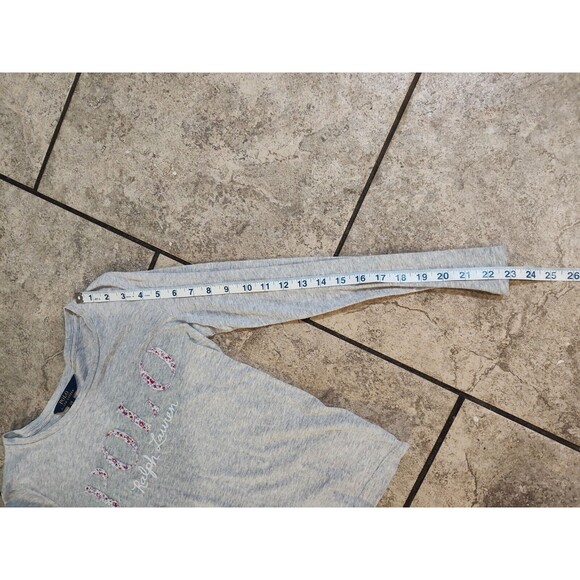 Polo Ralph Lauren Girls Large 12/14 Gray Sweatshirt Preppy Comfortable Fast Ship - Picture 3 of 12